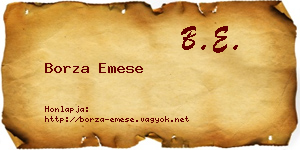 Borza Emese névjegykártya
